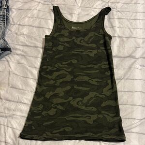 Merona Green & Black Camouflage Tank Top Size Small